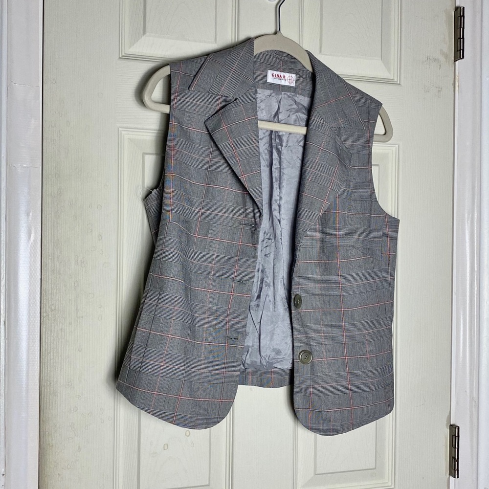 Gray Plaid Women's Vest